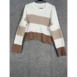 Moon & Madison Striped Knit Sweater Pullover Long Sleeve Women‎ Size L